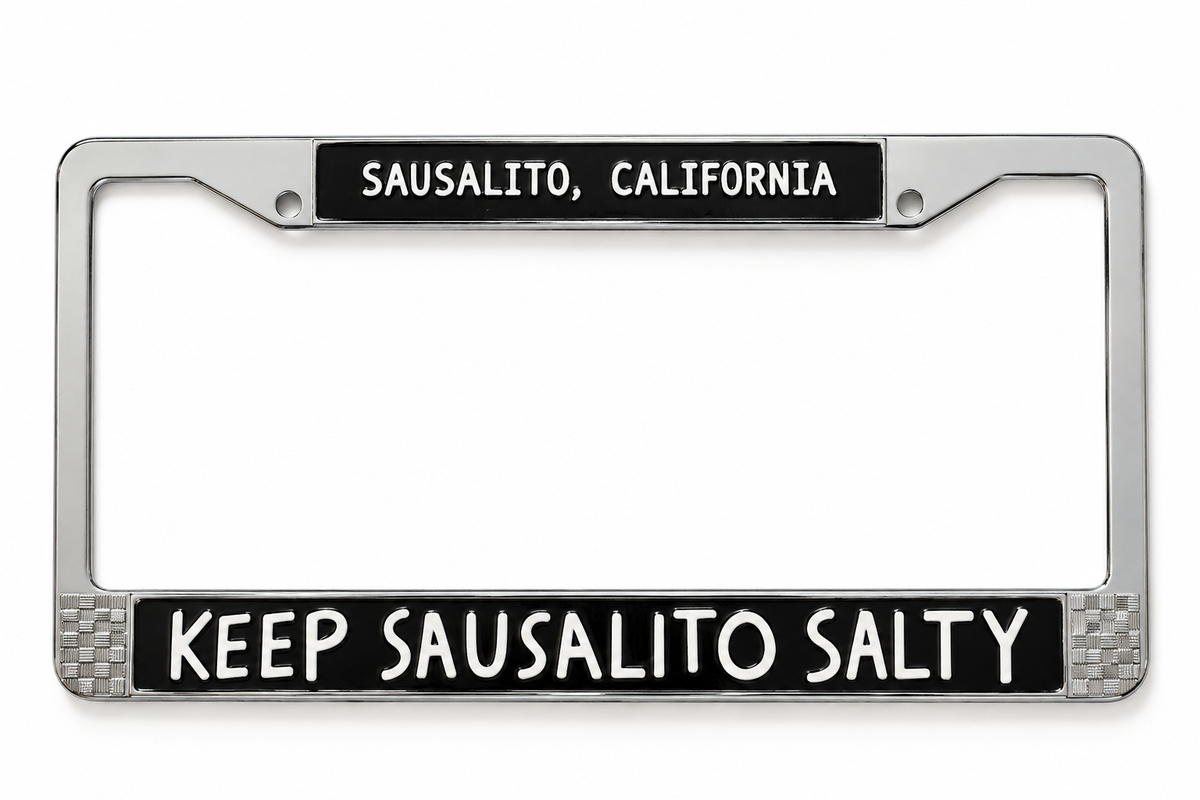 Keep Sausalito Salty Chrome License Plate Frame