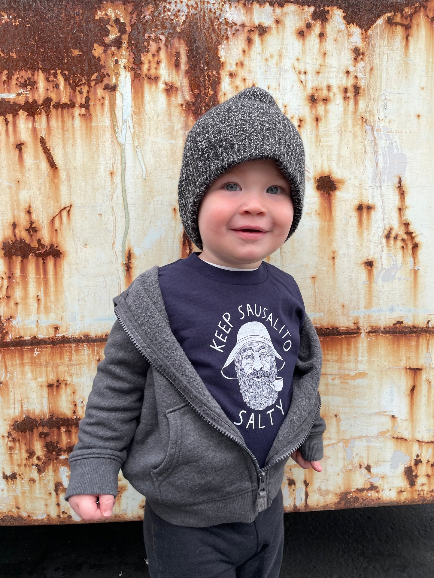 Keep Sausalito Salty: Navy Cotton T-Shirt / Kids 2T- Youth 10