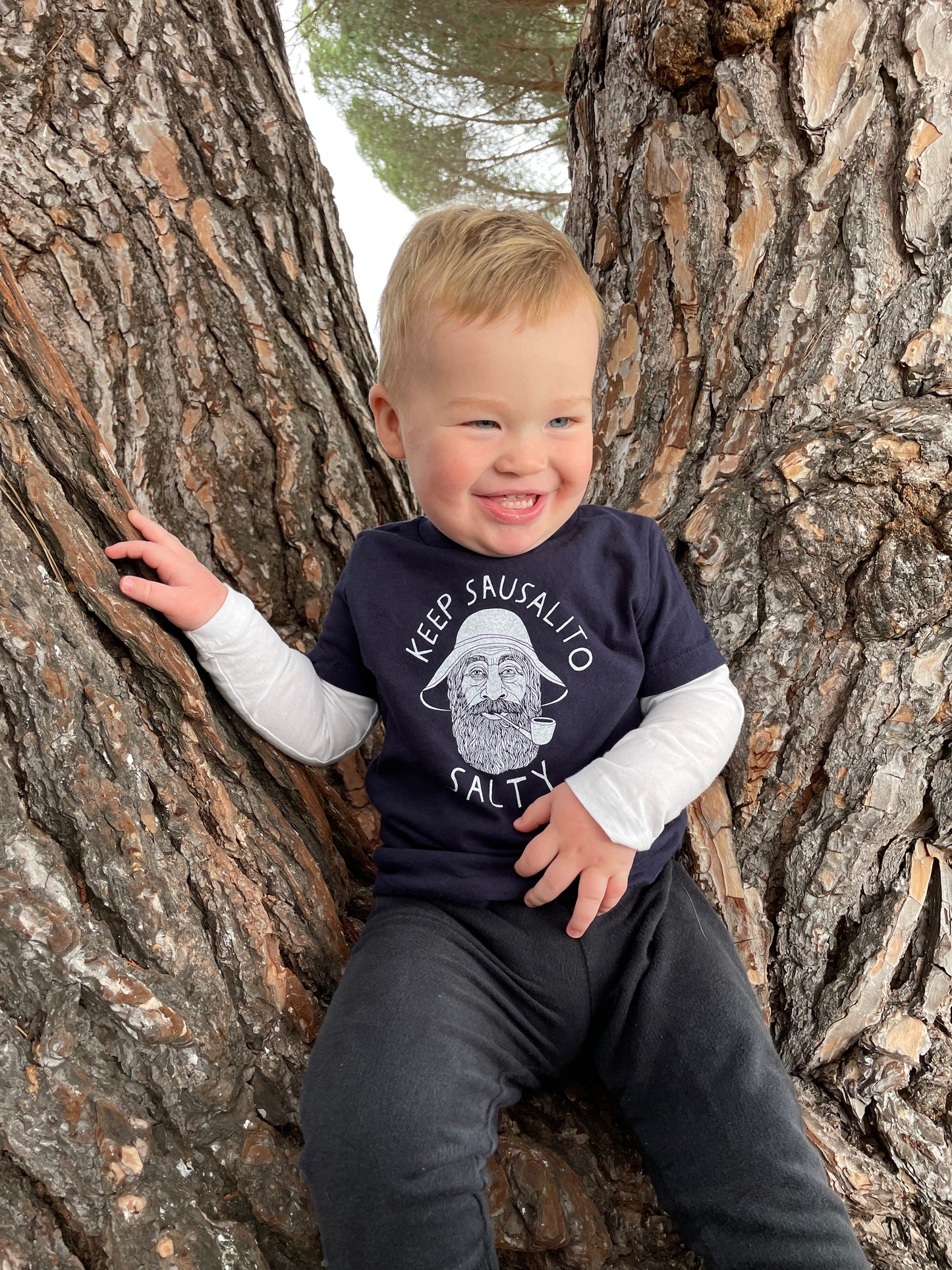 Keep Sausalito Salty: Navy Cotton T-Shirt / Kids 2T- Youth 10