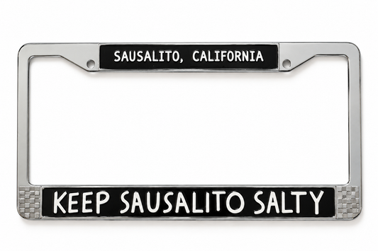 Keep Sausalito Salty Chrome License Plate Frame