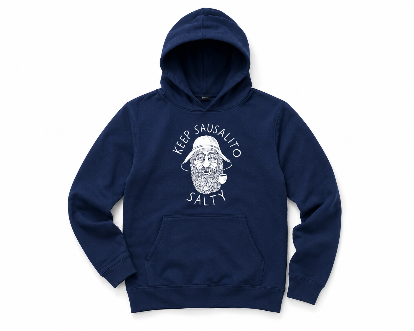Keep Sausalito Salty Unisex Hoodie in Navy Blue